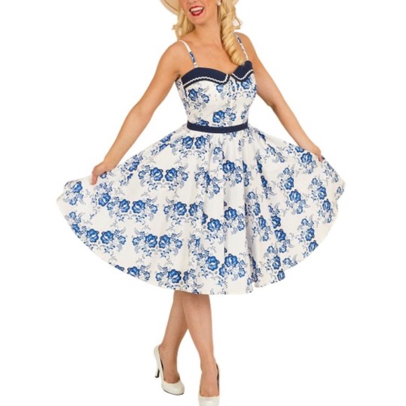 Tatyana | Pinup Rockabilly Floral Sweatheart Dress - Picture 1 of 8